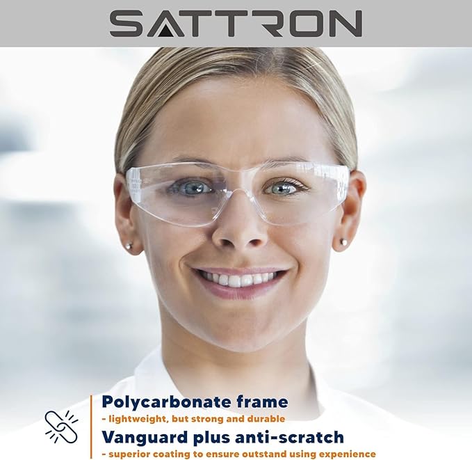 3 Pack Clear Safety Glasses, ANSI Z87.1 Eye Protection for Women Men, Scratch & Impact Resistant Protective Eyewear