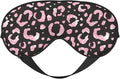 Rose Pink Glitter Leopard Sleep Mask Eye Mask with Adjustable Strap Eye Sleep Shade Cover Blocks Light for Women Men Airplane Travel Nap
