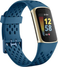 Getino Sport Bands Compatible with Fitbit Charge 5/6, Soft Breathable Waterproof Strap, Adjustable Replacement Accessories for Women/Men, Slate Blue