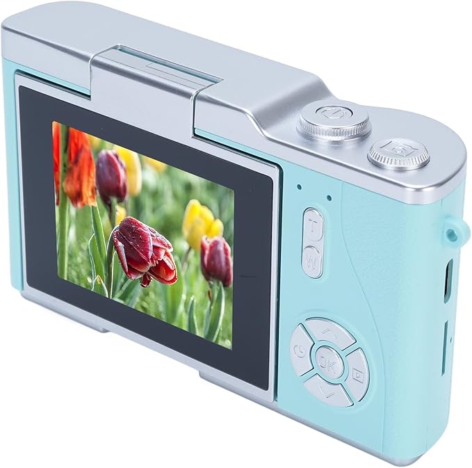 48MP Digital Camera, 1080P Video Camera, 8X Zoom, 2.4 Inch HD Flip Screen, LED Fill Light, Long Battery Life, with Multiple Functions for Entertaining Photography (Green)