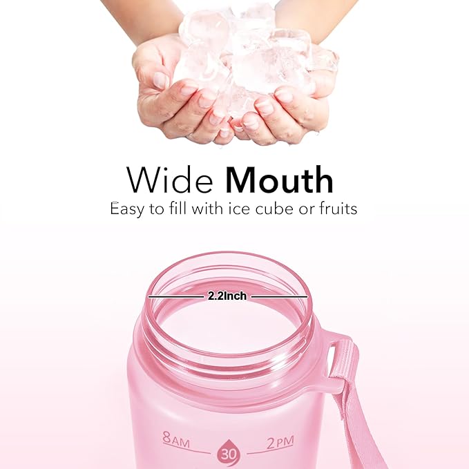 Hyeta 32oz Water Bottles with Straw - Stay Motivated and Hydrated with Convenient Times to Drink Markings, Durable, Leak-proof