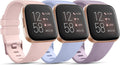 3 Pack Sport Bands Compatible with Fitbit Versa Bands, Classic Soft Sport Replacement Wristbands for Fitbit Versa 2 Smart Watch Women Men