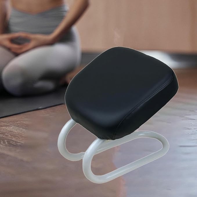 Kneeling Meditation Stool Chair Sturdy Ergonomic Compact Adults Comfortable Gift Seat Meditation Bench for Studio Praying, Black