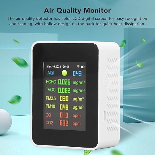 Air Quality Monitor Gen, Air Quality Monitor Indoor Detects with LCD Digital Display,Multifunctional Indoor Test Meter for Bedroom, Smart Home