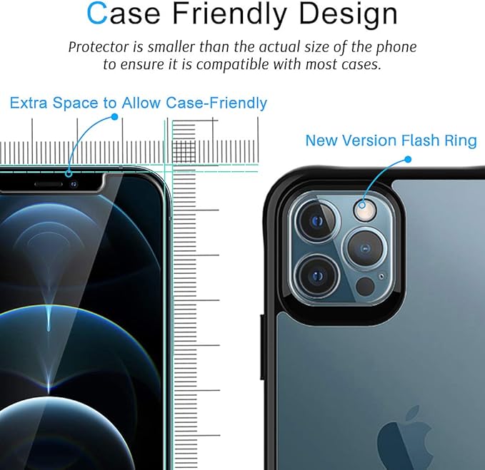 LϟK [2+3 Pack] Designed for iPhone 12 Pro Max 5G 6.7 inch, 2 Pack Privacy Screen Protector + 3 Pack Camera Lens Protector, 9H Hardness Case Friendly, Installation Tray [Not for iPhone 12 Pro]