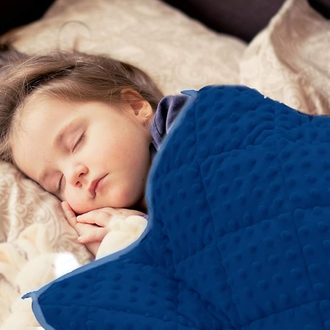 MAXTID Weighted Blanket for Kids 3lbs Blue 36inx48in for Boys and Girls Heavy Blanket for Children Comfort Sensory Blankets