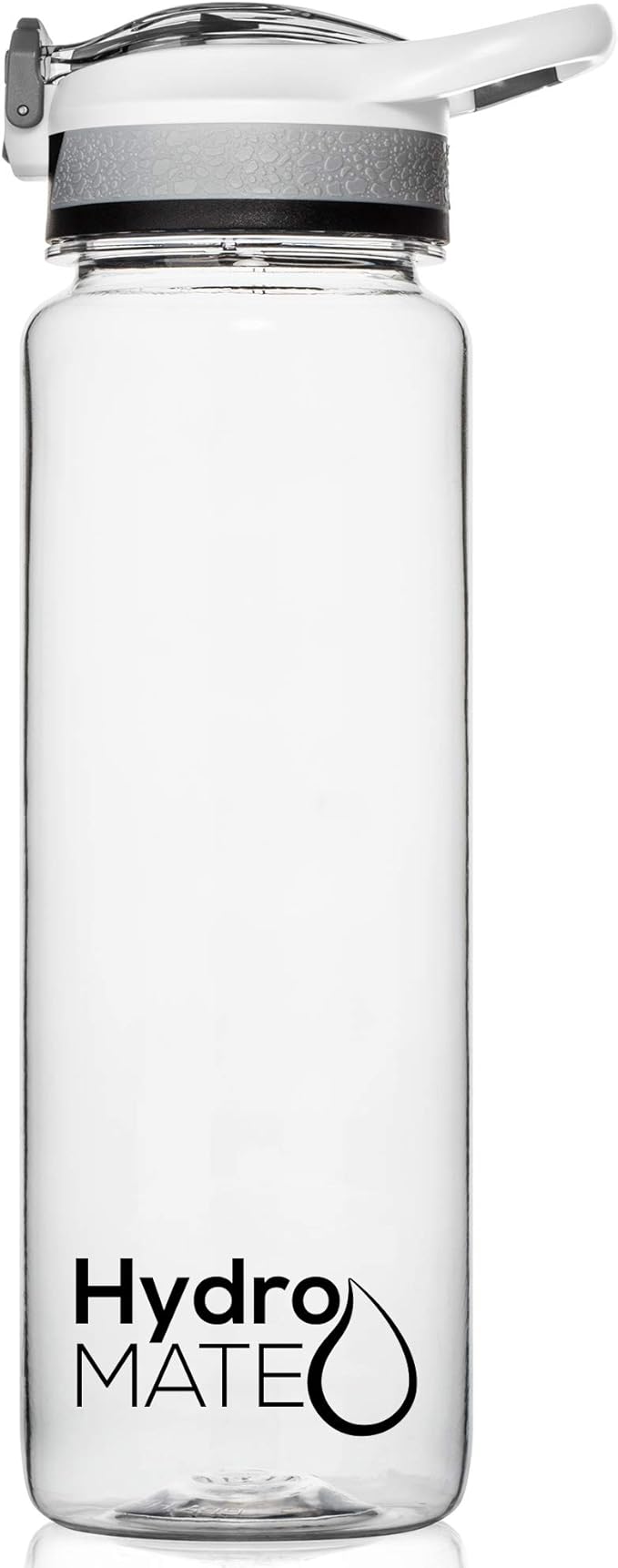 NatureWorks HydroMATE 32 oz Water Bottle with Time Markings Hourly BPA Free Reusable Leak Proof with Straw and Carrying Strap 1 Liter
