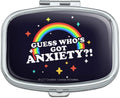 Graphics & More Guss Who's Got Anxiety Rainbow Funny Humor Rectangle Pill Case Trinket Gift Box