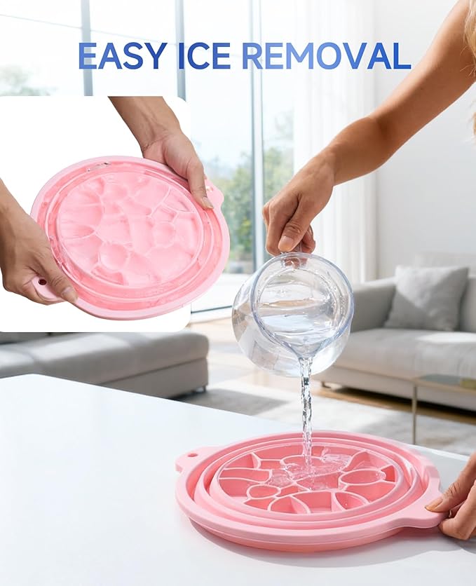 Face Bowl for Ice with Built-in Ice Tray Collapsible Silicone Facial Ice Bath Bowl Small Reusable Cold Plunge Basin, Ideal for Home Travel Use, Cold Bath Spa Tool