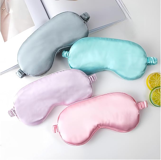 Soft Silk Sleep Eye Masks Lightweight Eye Cover Eyeshade for Night Sleeping with Elastic Strap Dark Green