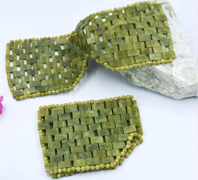 Natural Jade Eye Mask Anti-Aging Facial Sleeping Eye Mask Hot or Cold Therapy Blindfold for Puffy Eyes, eye masks for dark circles and puffiness Massage Tool