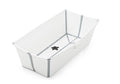 Stokke Flexi Bath Portable X-Large Baby Bathtub with Heat-Sensitive Plug, White Grey