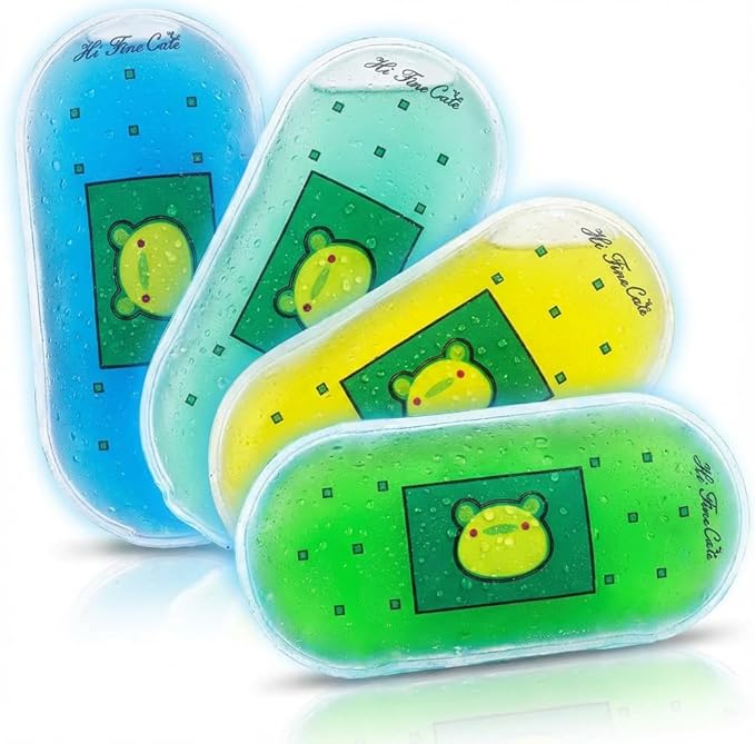Small Ice Packs, Gel Ice Packs for Injuries Hot & Cold Ice Packs Bulk Reusable Flexible Mini Ice Pack Cold Compress for Pain Relief (4pcs (Frog))