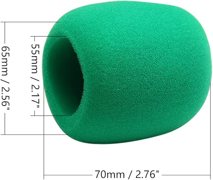 Fielect 2Pcs Microphone Cover Foam Mic Cover Handheld Microphone Windscreen Shield Micro Foam Filter Green for KTV Broadcasting