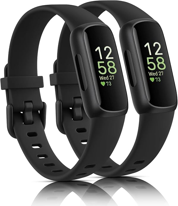 2-Pack Bands for Fitbit Inspire 3 Bands for Women Men, Classic Soft Replacement Sport Wristbands Replacement Straps Compatible with Fitbit Inspire 3 Fitness Tracker