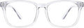 TIJN Blue Light Blocking Glasses for Women Men Clear Frame Square Nerd Eyeglasses Anti Blue Ray Computer Screen Glasses