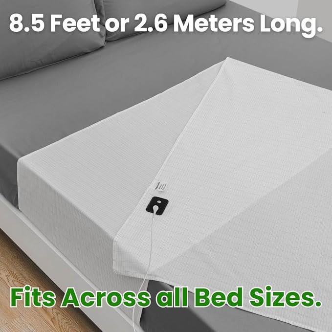 Grounding Sheet, Fits All Bed Sizes, Organic Cotton + Silver Fiber, 24" x 104"