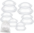 TrelaCo 6 Pcs Cupping Kit for Massage Therapy 3 Sizes Silicone Cupping Set Chinese Massage Therapy for Studio Household Cellulite Joint Pain Muscle Pain(Clear)