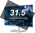 31.5 Inch 16:9 Computer Privacy Screen for Widescreen Monitor, Removable Anti Blue Light Glare Eye Protection Shield, Black Blackout Anti Spy Desktop Security Private Filter. Size Is(697*392