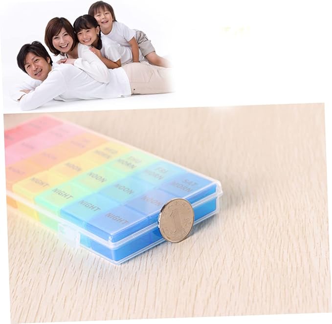 Mobestech 21 Grids Medicine Organizer Box Portable Pill Storage Case Organizer Case and