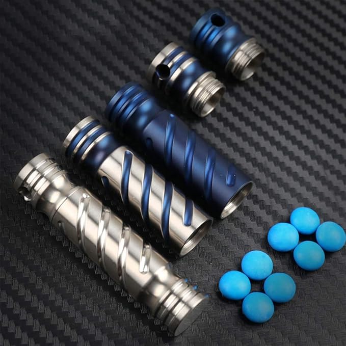 JJFox Keychain Pill Holder Small Pill Container Titanium Pill Case Pill Fob Pill Necklace Pill Container Keychain Portable Edc Metal Pill Case for Men and Women