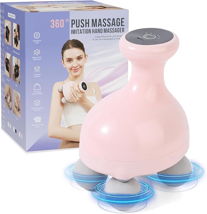 DEITY 4 Heads Handheld Massage Gun Deep Tissue, Electric Body Massager, Percussion Muscle Massager for Easing Shoulder and Back Tension, with Reverse Thrust Function