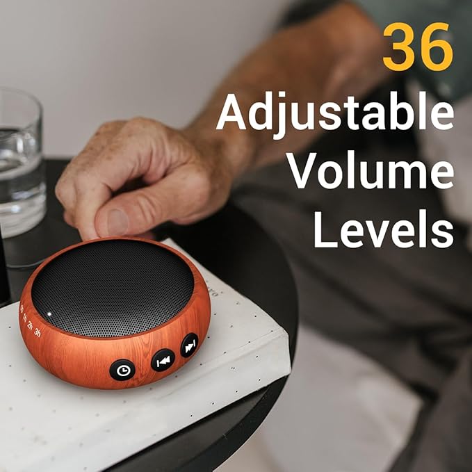 Sound Machine Small White Noise Machine with 30 Soothing Sounds Sleep Machine for Baby Kids Adults Natural Sounds Rain Fan Brown Pink Nosie Machine with 36 Volume Levels for Office Home Travel(Wooden)