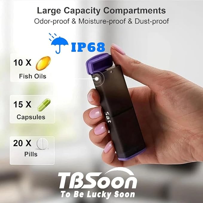 7 Day Medicine Pill Organizer, 14 Large Compartments (Each Day Can Take Apart Use Alone),Moisture-Proof,Dust-Proof, Travel Weekly/Daily Pill Box/Organizer/Case/Container/Dispenser, AM/PM 2 Times a Day