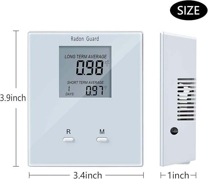 Home Radon Detector, Portable Radon Meter, Elifecity Long and Short Term Home Radon Monitor, Battery-Powered, Easy-to-Use