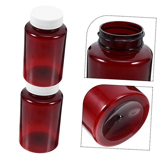 12Pcs Empty Pill Storage Bottles with Sealing Caps Portable Plastic Medicine Containers for Travel Amber Pill Bottles with Caps for Organizing Medications