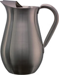 Service Ideas WPB2BSDT Pitcher with Ice Guard, Bell Shaped, 2 L, 66.6 Ounces, Stainless Steel, Dark Tungsten