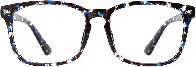 TIJN Blue Light Blocking Glasses for Women Men Clear Frame Square Nerd Eyeglasses Anti Blue Ray Computer Screen Glasses