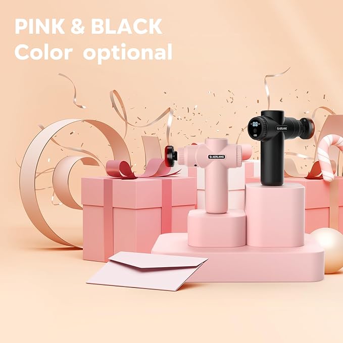 AERLANG Massage Gun with Heat Mini Massager Mothers Day Gifts for Mom Muscle Massager Back Massager for Pain Relief Deep Tissue Body Massager Handheld Massager with a Carrying Case Pink