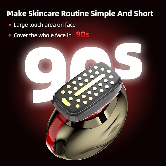 Face Massager with Light Therapy for Face, 3-in-1 Skin Tightening and Lifting Device for Wrinkles, Home Use Facial Massage Tool