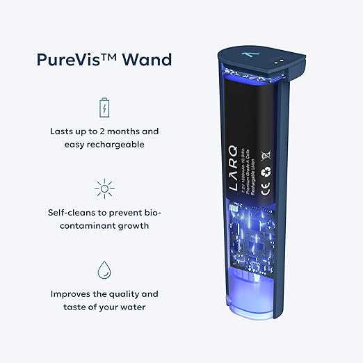 LARQ PureVis 3-in-1 Water Pitcher – Purifier, Filter & Tracking, 8-Cup Water Purifier Pitcher with Advanced Filter for Clean & Crisp Water – Removes Chlorine, PFAS, Lead & More – Monaco Blue