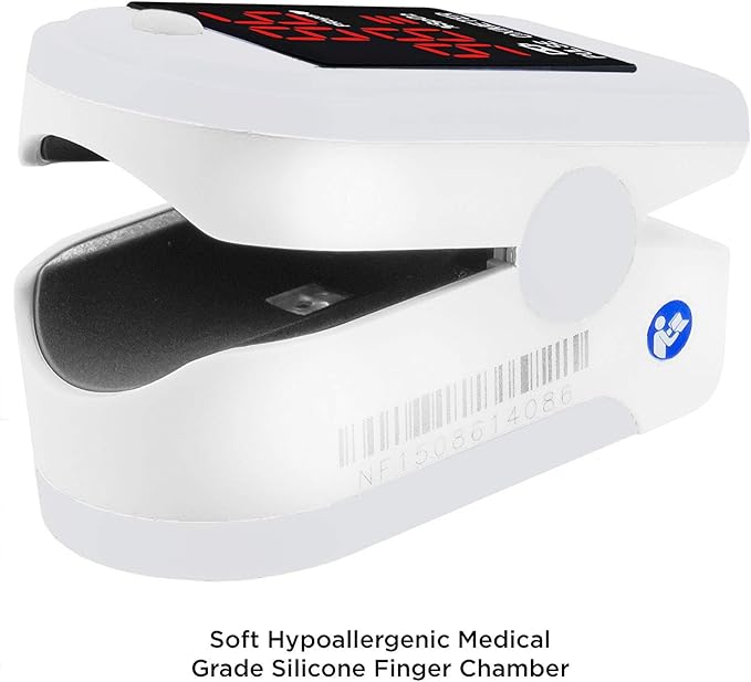 FL400 Pulse Oximeter with Neck/wrist Cord, Carrying Case and Batteries- White