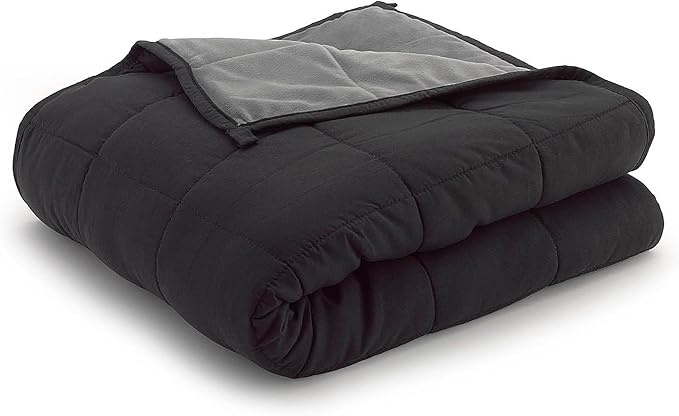Ella Jayne - Luxury Collection Reversible Weighted Blanket for Adults, Queen, King, Twin Sizes, Heavy Black - 12lb