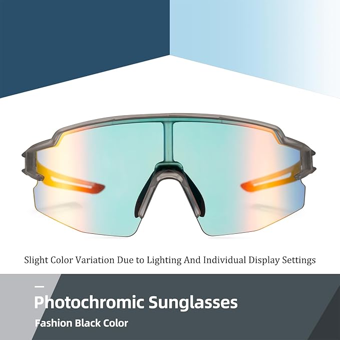 ROCKBROS Photochromic Sports Sunglasses for Men Women Cycling UV Protection