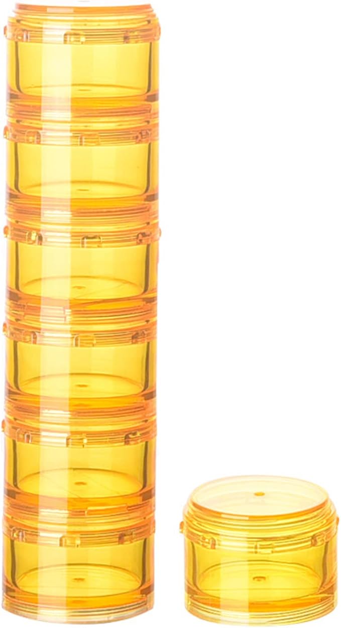Stackable Pill Organizer, 7-Days Travel Pill Case, Pill Box for Pocket, Portable Medicine Vitamin Container Holder Yellow