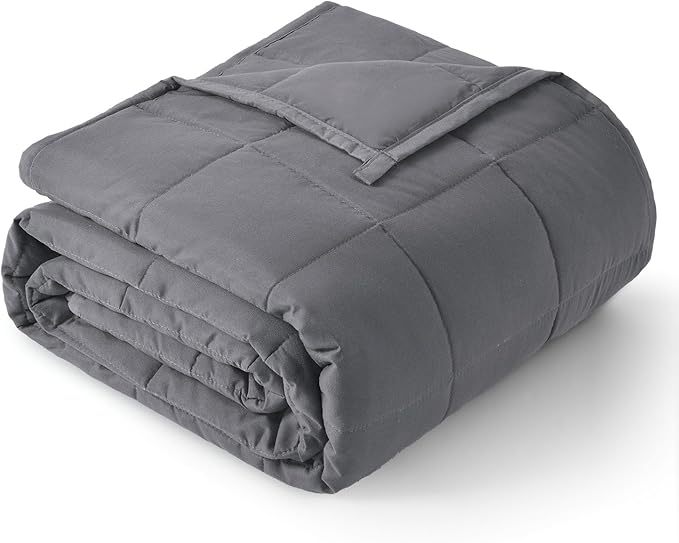 Topblan Weighted Blanket for Adults 12lbs, Soft Cooling Breathable Weighted Throw for Sleeping, Machine Washable Heavy Blanket with Glass Beads for Summer, Sofa Bed, 48"x72" Twin Size
