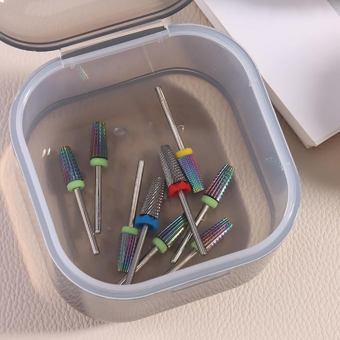 Nail Tool Sterilizer Box Plastic Disinfectant Container for Nail Art Accessories Tools, Portable Nail Drill Bits Cleaning Case Sterilizer Soaking Box with Strainer Pedicure Manicure Equipment