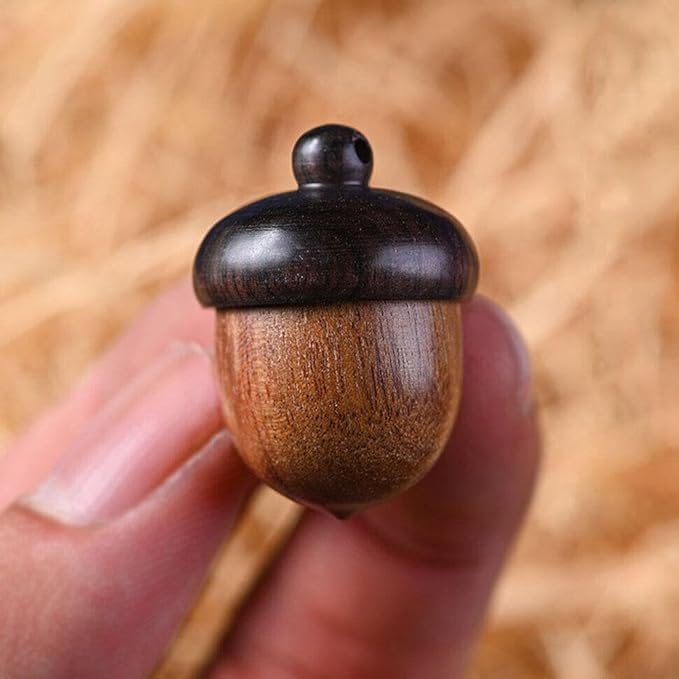 Solid Wood Weekly Pill Organizer,Wooden Nut Travel Pill Case,Solid Wood Medicine Pill Box,Mini Sandalwood Rescue Pill Case,Portable Tablets Storage Sealed Can for Outdoor