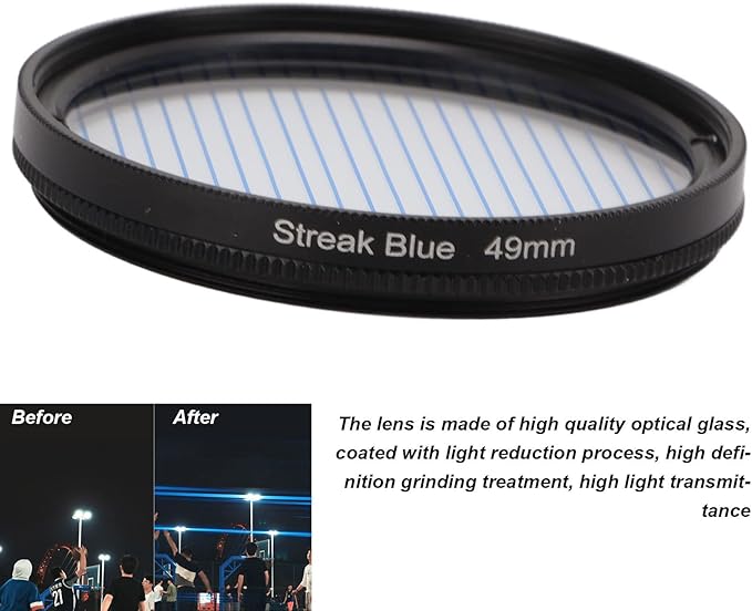 Special Effects Filter, 37mm 40.5mm 43mm 46mm 49mm Special Effects Lens Filter Anamorphic Special Effects Filter,for Most of Digital Cameras on The Market(49mm)