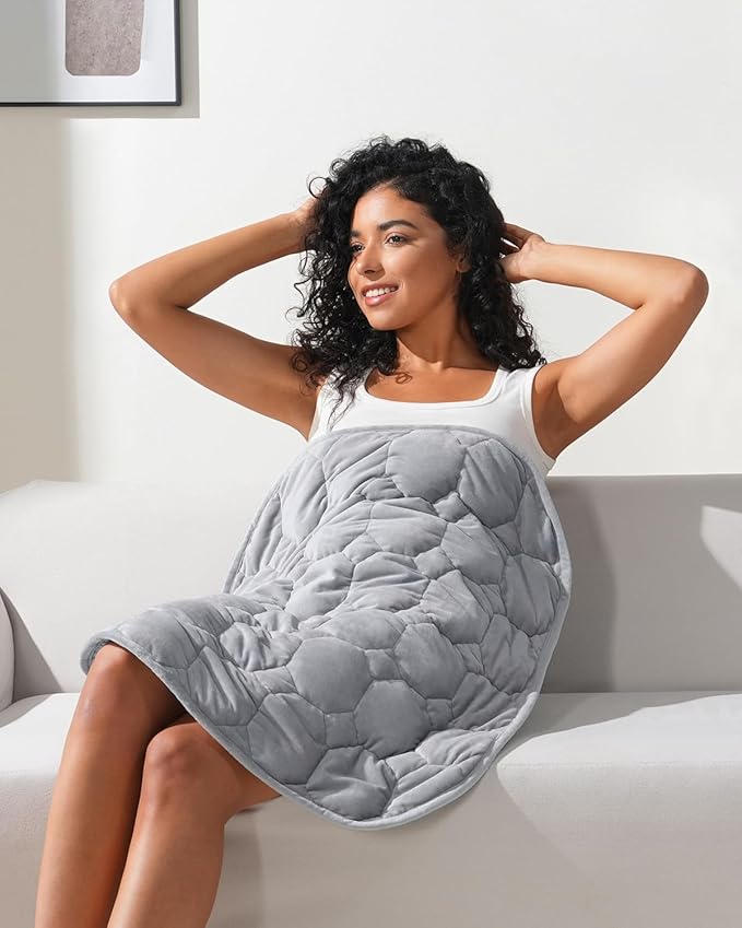 Kivik Weighted Blanket for Travel 5 lbs, Weighted Lap Blanket 29"x33", Full-Body Coverage & Lightweight, Weighted Lap Pad for Adults, Unique, Grey