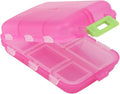 Travel Pill Organizer, Plastic 10 Compartments Pill Case Portable Pill Box Buckle Lock Weekly Portable Pill Holder Container for Purse (Rose Red)