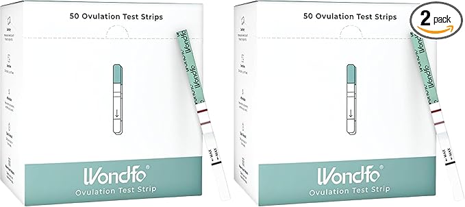 Wondfo Ovulation Test Strips - Women Fertility Tracking and Pregnancy Planning with Cycle-Detecting LH Surge - Highly Sensitive and Fast Result at Home Kit (50 Count) (Pack of 2)