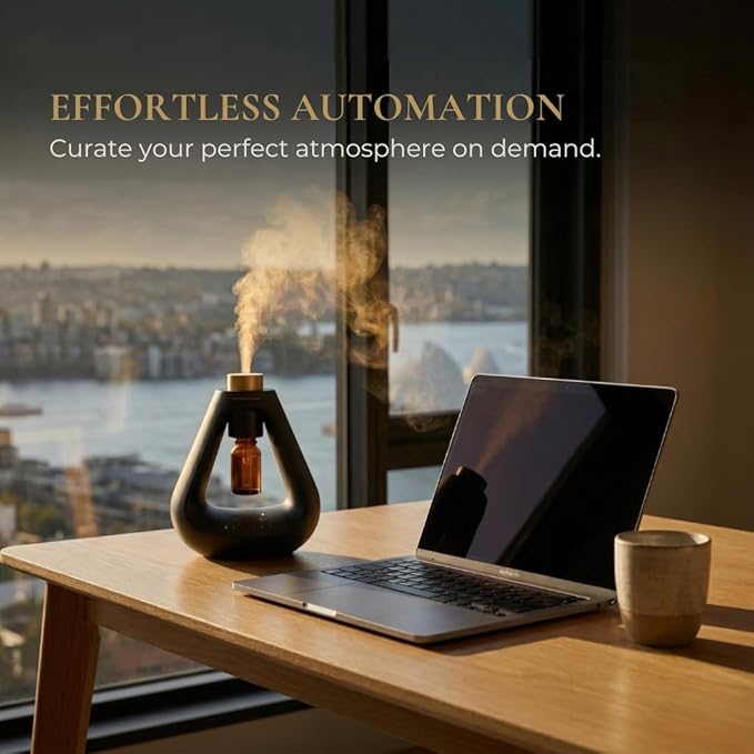 Apex Waterless Diffuser — Cold Air Nebulizing Aromatherapy Diffuser for Home & Office | No Water, No Heat, No Residue | 9 Precision Scent Settings | Matte Black