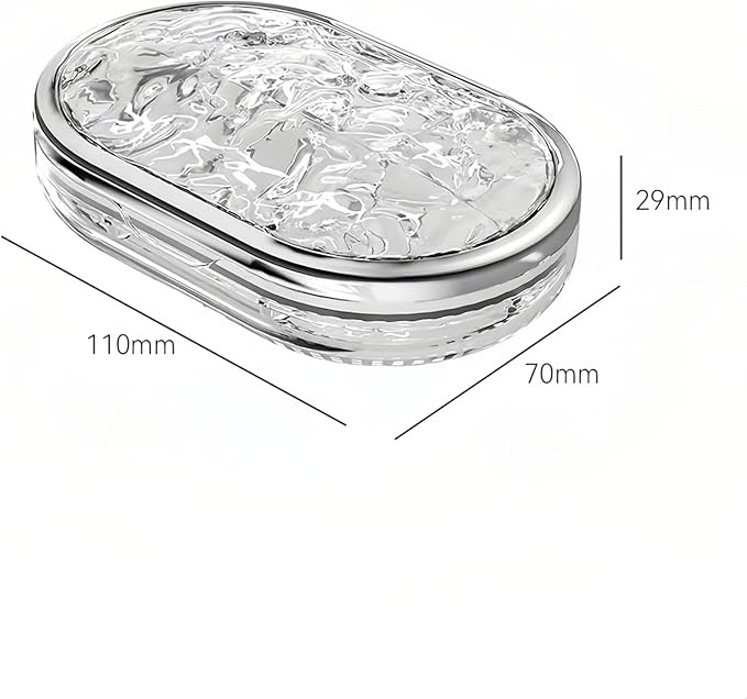 Stylish Pill Organizer Crytal Clear, Waterproof Pill Case for Daily Vitamins, Medicine, Supplements, Travel Pill Box, Cute, Portable with Elegant Design (6 Compartments)