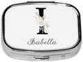 Custom Pill Box Personalized Square Small Pill Case with Mirror Add Your Photo Text Logo Name Decorative 2 Compartment Portable Metal Medicine Container Vitamin Organizer for Pocket Purse Travel (I)