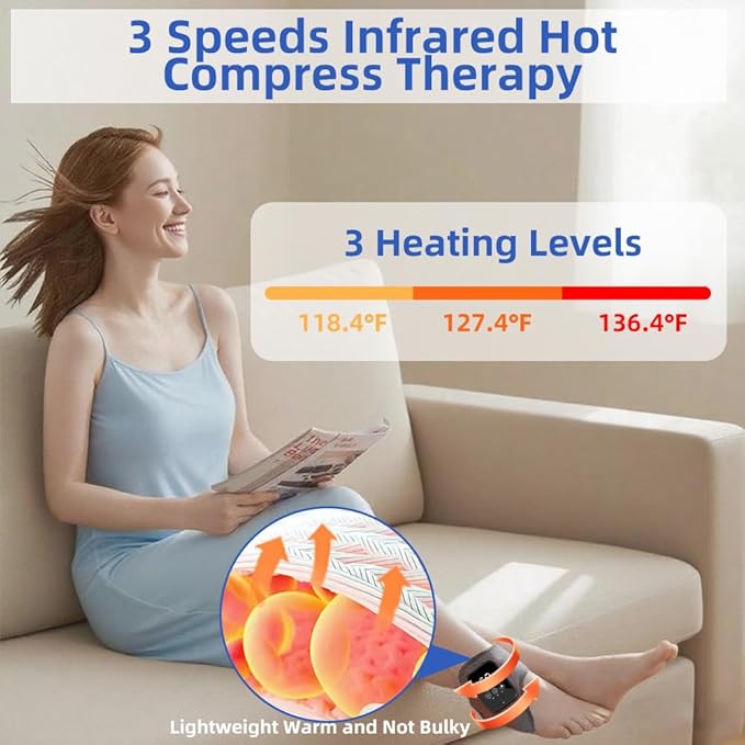 Cordless Ankle Heating Pad, Ankle Massager for Circulation and Pain Relief, Foot Renew Triple Method Massager with 3 Levels of Heat and Vibration for Swelling Foot. Smart Timer and Portable (1Pc)